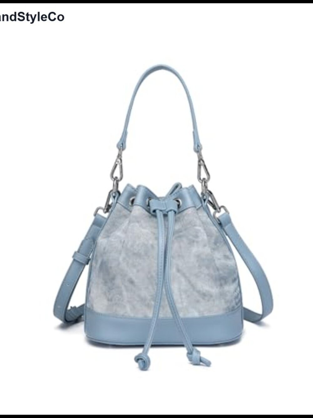 Womens Crossbody Bucket Bag Denim Drawstring Shoulder Tote Handbag